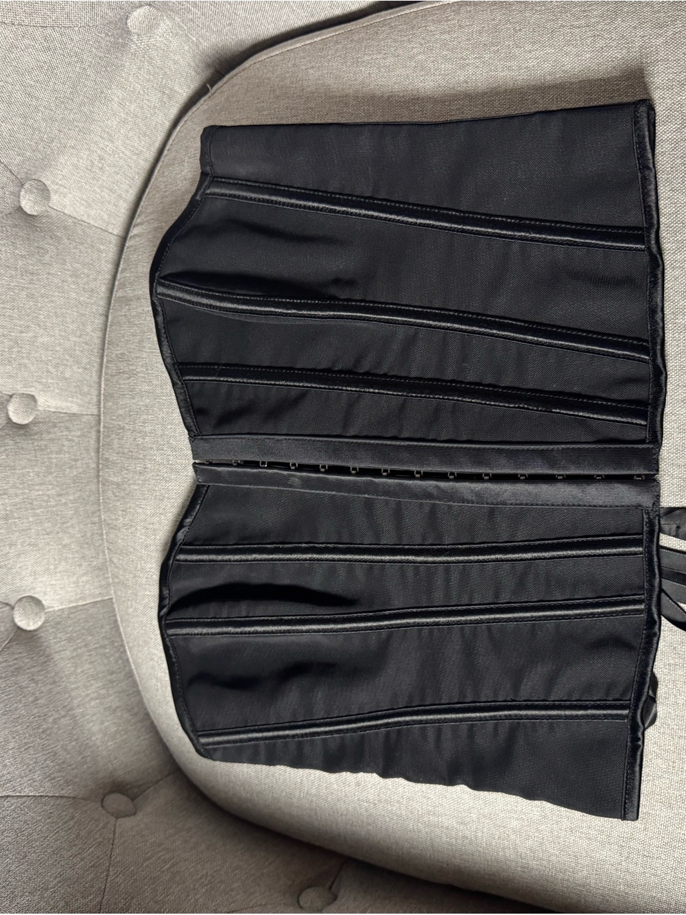 & Other Stories Black Corset-Style Mini Skirt